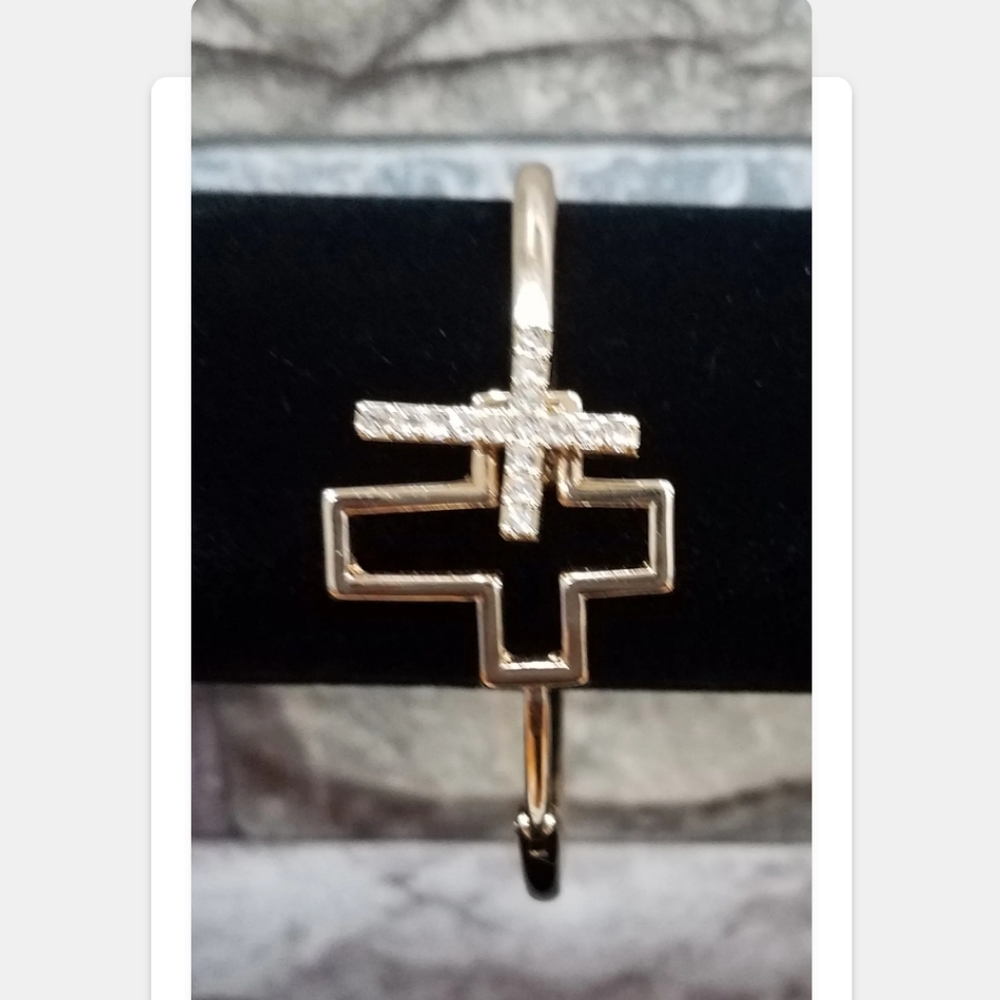 Cross Bangle Bracelet